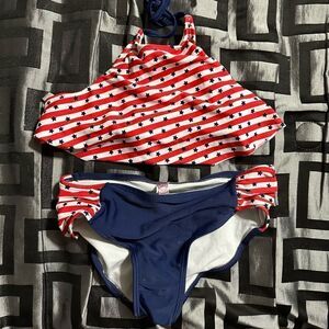 SO girls 2pc bikini swimwear red/blue